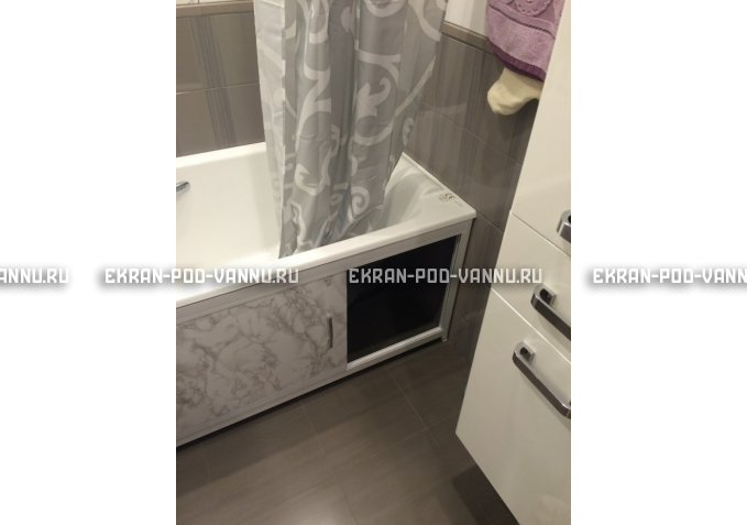 Раздвижной экран EUROPLEX Комфорт серый мрамор – купить по цене 6250 руб. в интернет-магазине в городе Воронеж картинка 4
