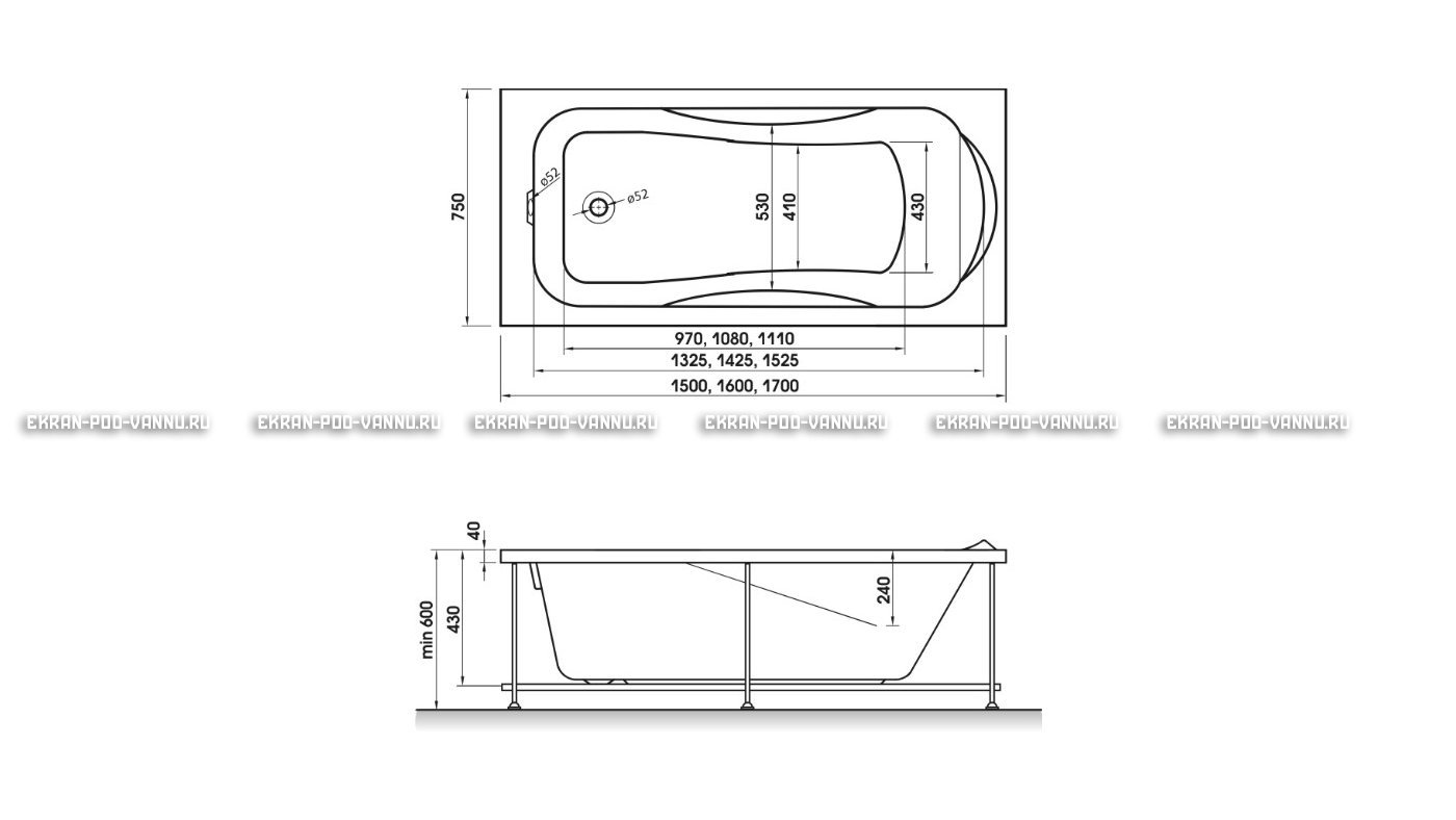 Акриловая ванна Relisan Elvira 170x75 – купить по цене 16160 руб. в интернет-магазине в городе Воронеж картинка 10
