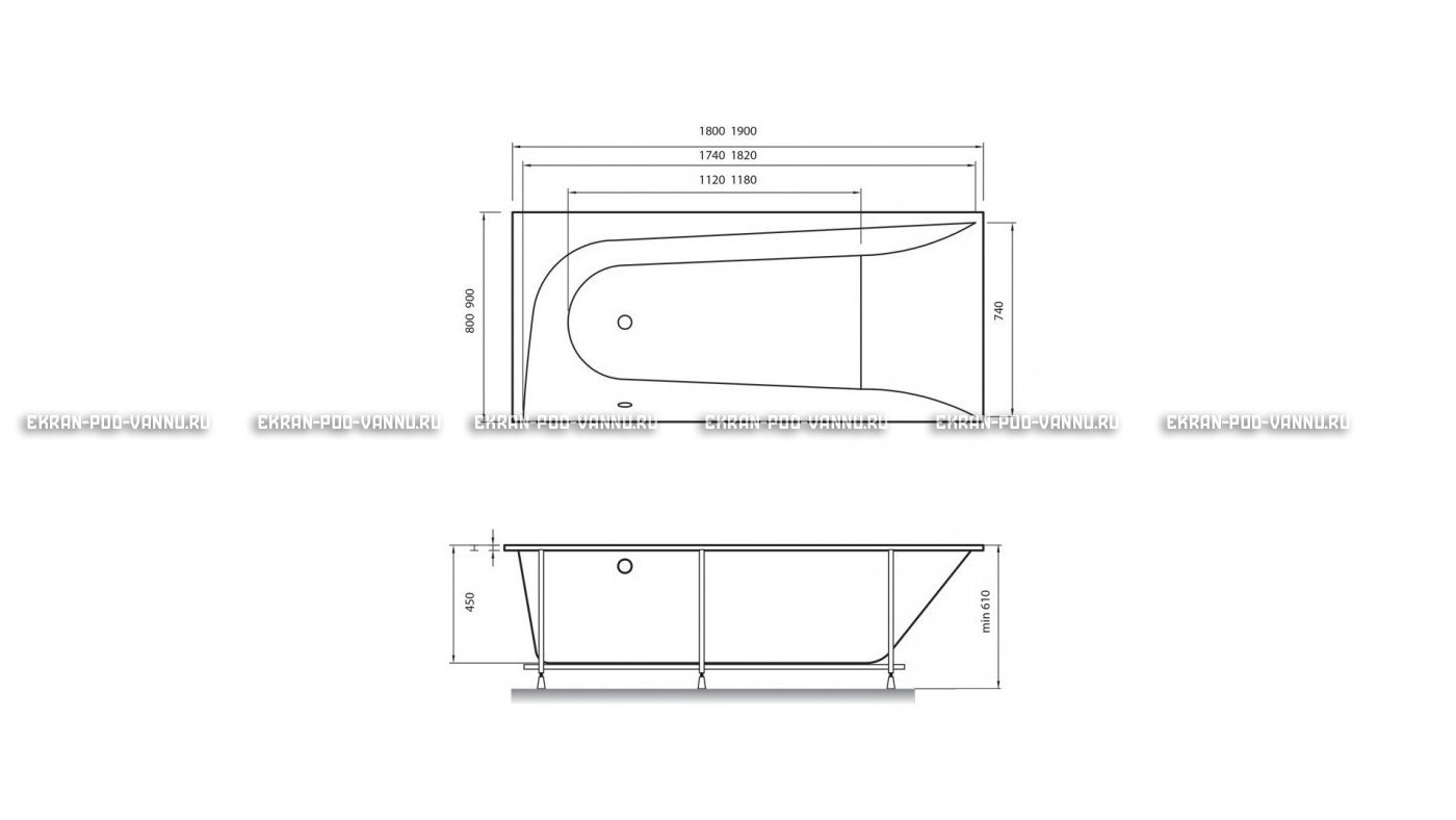 Акриловая ванна Vayer Boomerang 180x80 – купить по цене 43210 руб. в интернет-магазине в городе Воронеж картинка 15