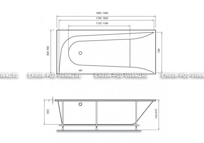 Акриловая ванна Vayer Boomerang 180x80 – купить по цене 43210 руб. в интернет-магазине в городе Воронеж картинка 4