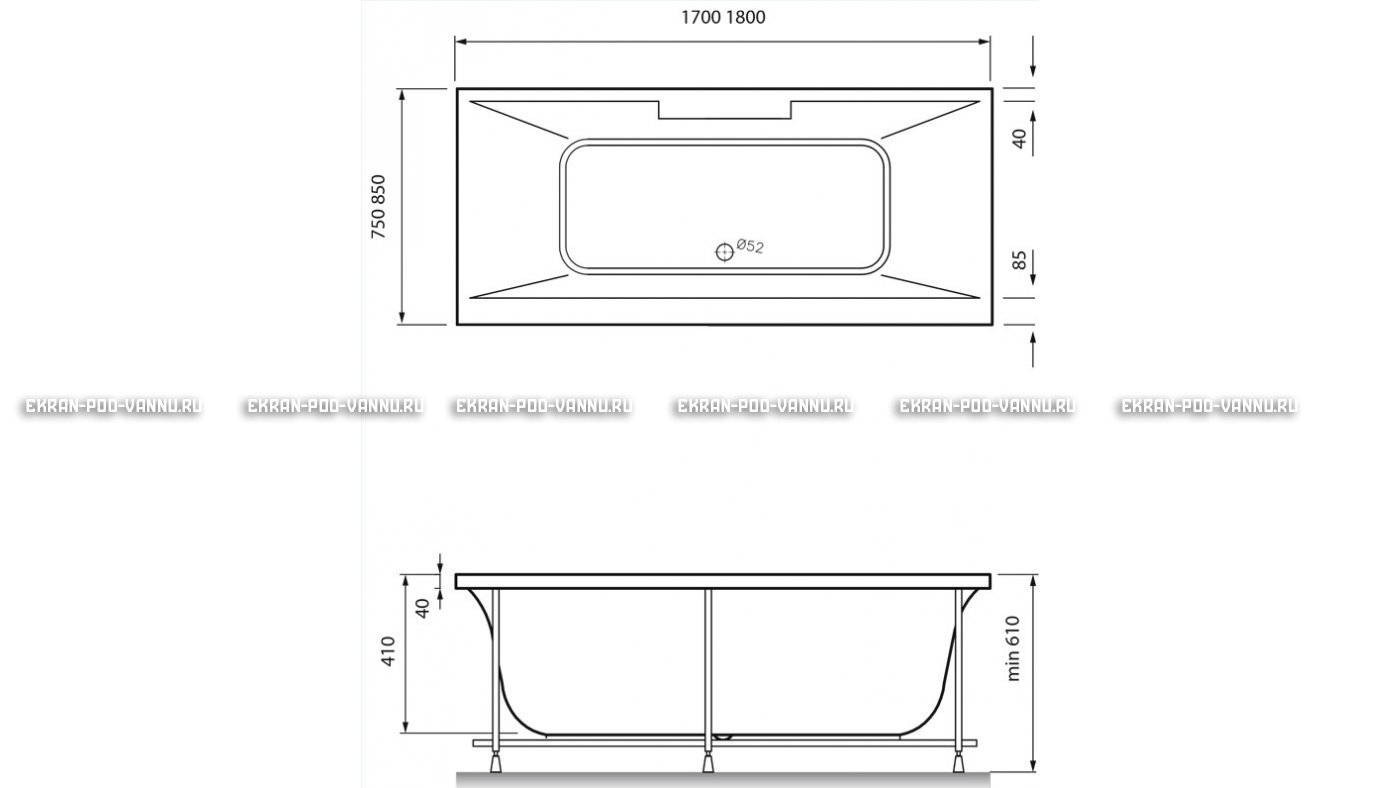 Акриловая ванна Vayer Casoli 180x80 – купить по цене 23580 руб. в интернет-магазине в городе Воронеж картинка 16